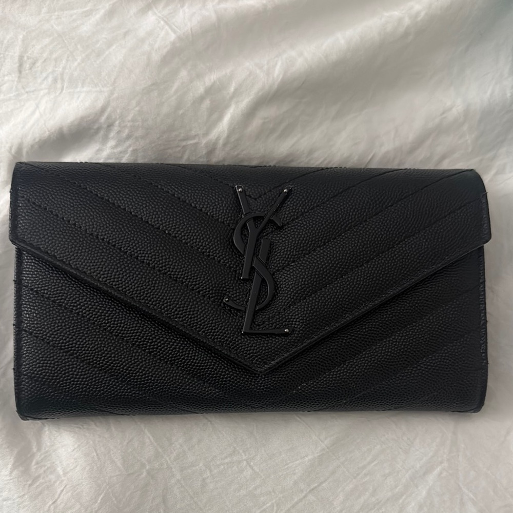 Yves Saint Laurent Black Leather Clutch